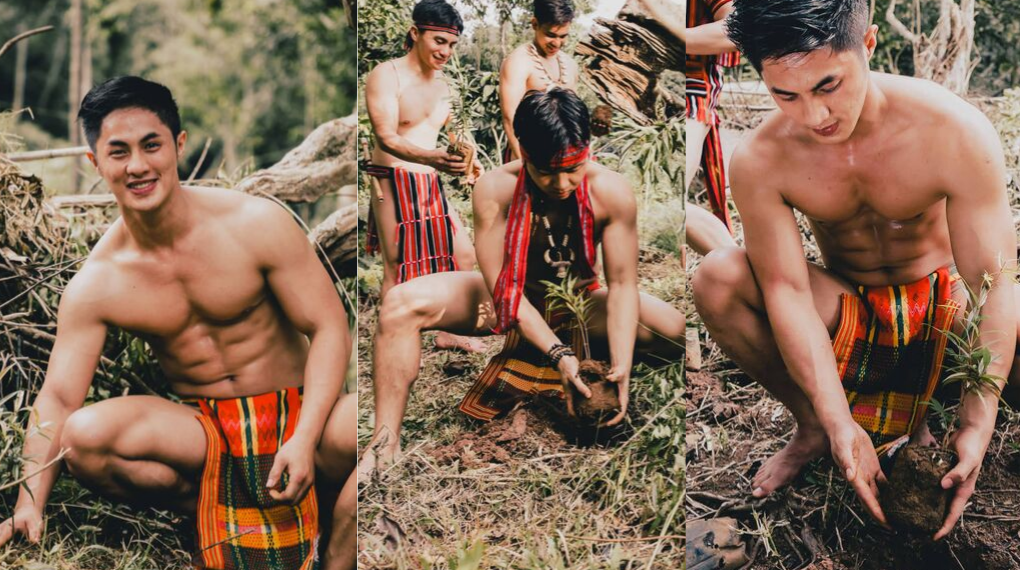 Igorot hunks plant tree seedlings in Yamang Bukid Farm
