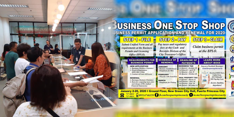 Puerto Princesa operates Business One Stop Shop for processing and renewal of business permits from January 2-20