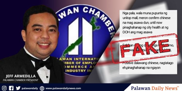 Palawan Chamber of Commerce condemns fake news about nCov in Palawan