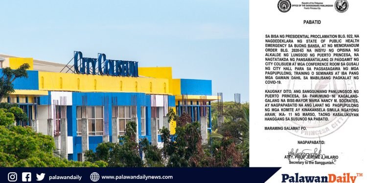 City Government temporarily forbids the use of City Coliseum and conference rooms at the City Hall