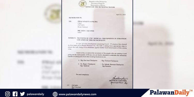 Roxas, nagpatupad ng mas mahigpit na checkpoint dahil sa bagong COVID-19 case sa Palawan