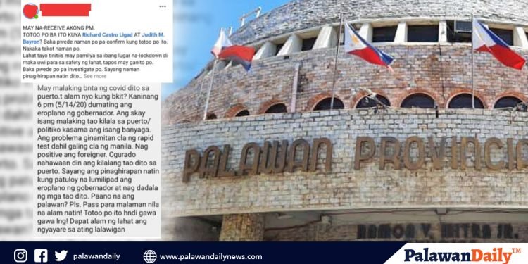Kapitolyo ng Palawan, tiniyak na walang dapat ika-alarma sa pag-uwi ng 3 indibidwal mula Maynila