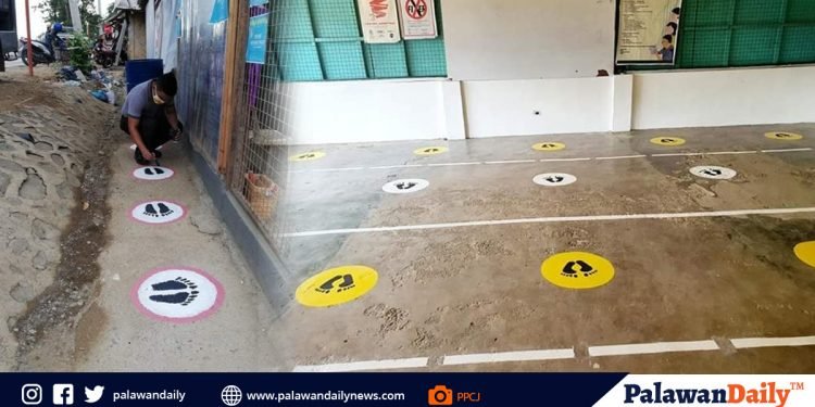 City Jail paints floor with circles to practice social distancing