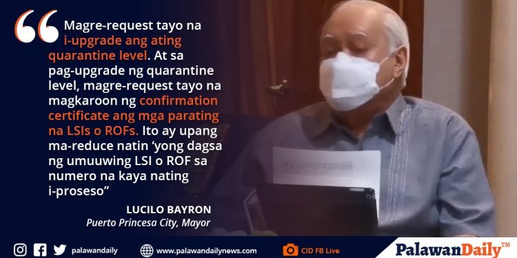 City to request quarantine level upgrade