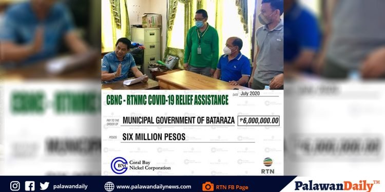 Mining companies donate P6-M to Bataraza in COVID-19 help
