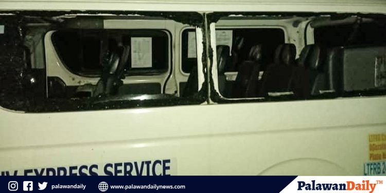 Passenger van gets stoned in Narra