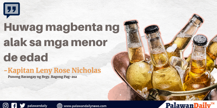 Kapitan ng Brgy. Bagong Pag-asa sa mga may puwesto sa Baywalk: huwag magbenta ng alak sa mga menor de edad