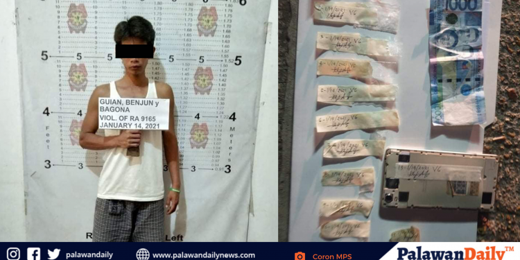 Binata, nahulihan ng 12 pakete ng hinihinalang shabu sa Coron