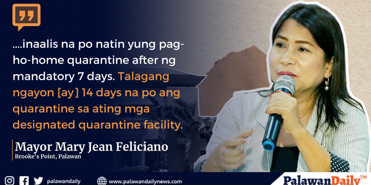 LGU Brooke’s Point hindi na papayagan ang home quarantine