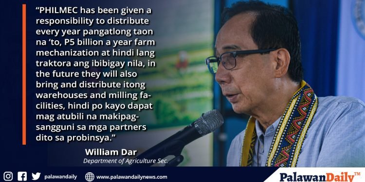 Department of Agriculture gives P74M worth of farm machines to southern Palawan