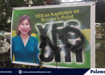 ‘No’ nasa likod umano ng paninira ng campaign poster sa Brooke’s Point- Mayor Feliciano