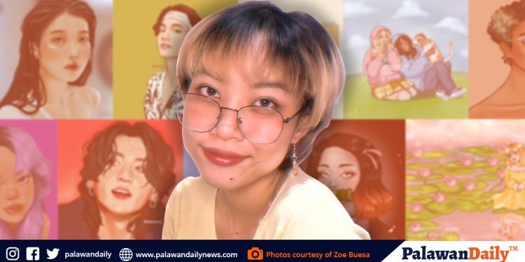 Palawena artist Zoe Buesa, get good nods for her art illustrations in Social Media