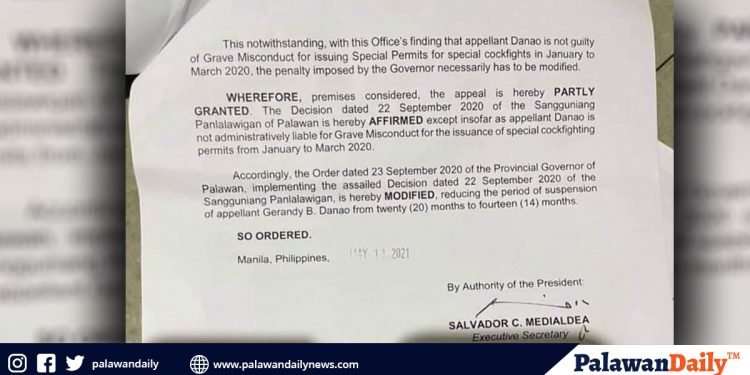 Suspended Mayor Danao’s appeal regarding his suspension, partly granted