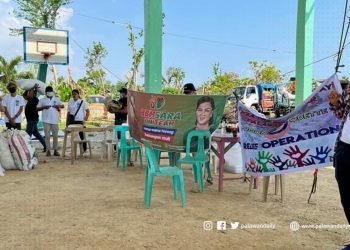 Palawan Liga distributes relief goods in Roxas from BBM, Sara