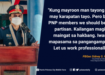 Hepe ng kapulisan sa MIMAROPA, pinaalahanan ang mga tauhan na maging non-partisan ngayong halalan
