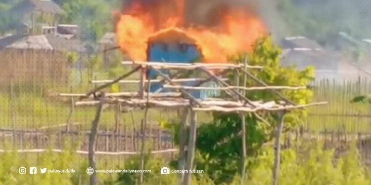 Pinatayong mga bahay sa pribadong lupa sa Barangay Guadalupe, Coron, sinunog