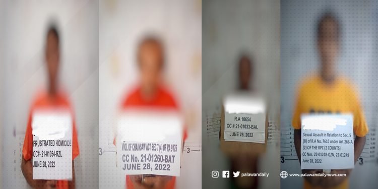 Apat na wanted sa batas arestado sa Palawan