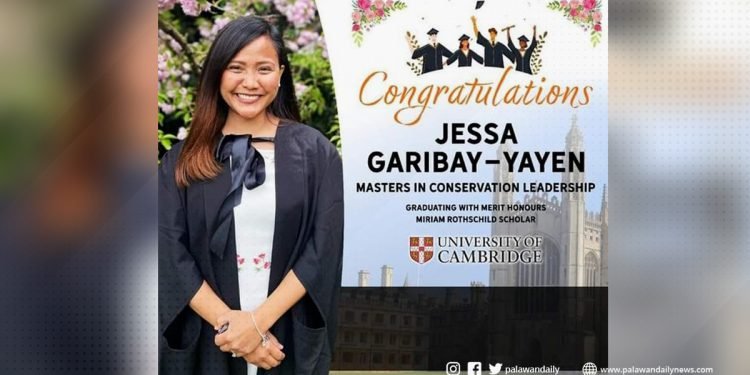 A proud Palawenya, Jessa Garibay-Yayen, is set to graduate from the University of Cambridge UK this year