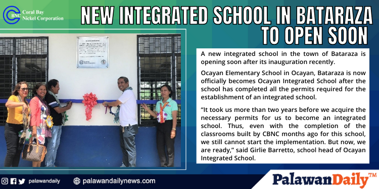 New integrated school in Bataraza to open soon