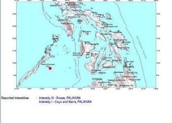 Magnitude 5.1 na lindol, tumama sa 3 munisipyo sa Palawan