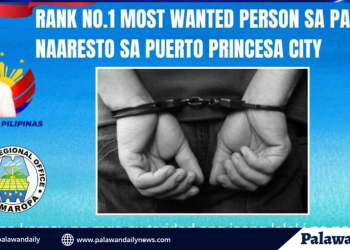 Rank no.1 most wanted person in Palawan arrested in Puerto Princesa City