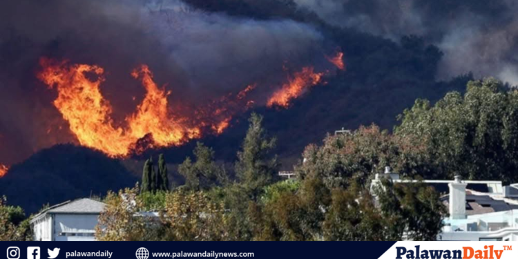 Windstorm in california worsening wildfire spread