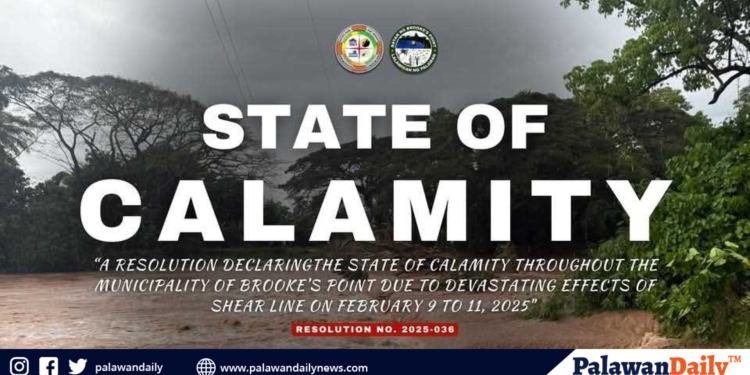 Brooke’s point, palawan, idineklara ang state of calamity dahil sa epekto ng shear line