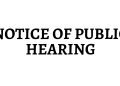NOTICE OF PUBLIC HEARING