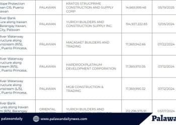 19 flood control and drainage projects in Puerto Princesa appeared in Sumbong sa Pangulo website