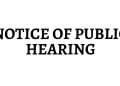 NOTICE OF PUBLIC HEARING